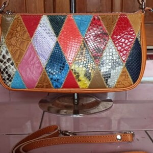 Python Snakeskin Textured Shoulder Bag Pattern