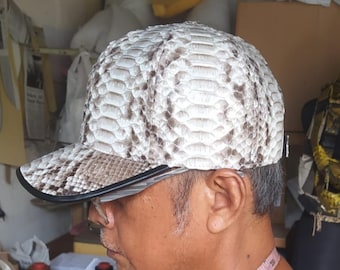 Genuine Python Snakeskin Trucker Hat Gift for Dad and Husband