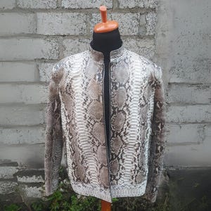 Motorcycle Leather Jacket for Men: Real Python Snakeskin Leather