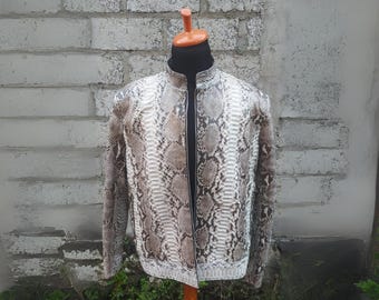 Motorcycle Leather Jacket for Men Real Python Snakeskin Leathers