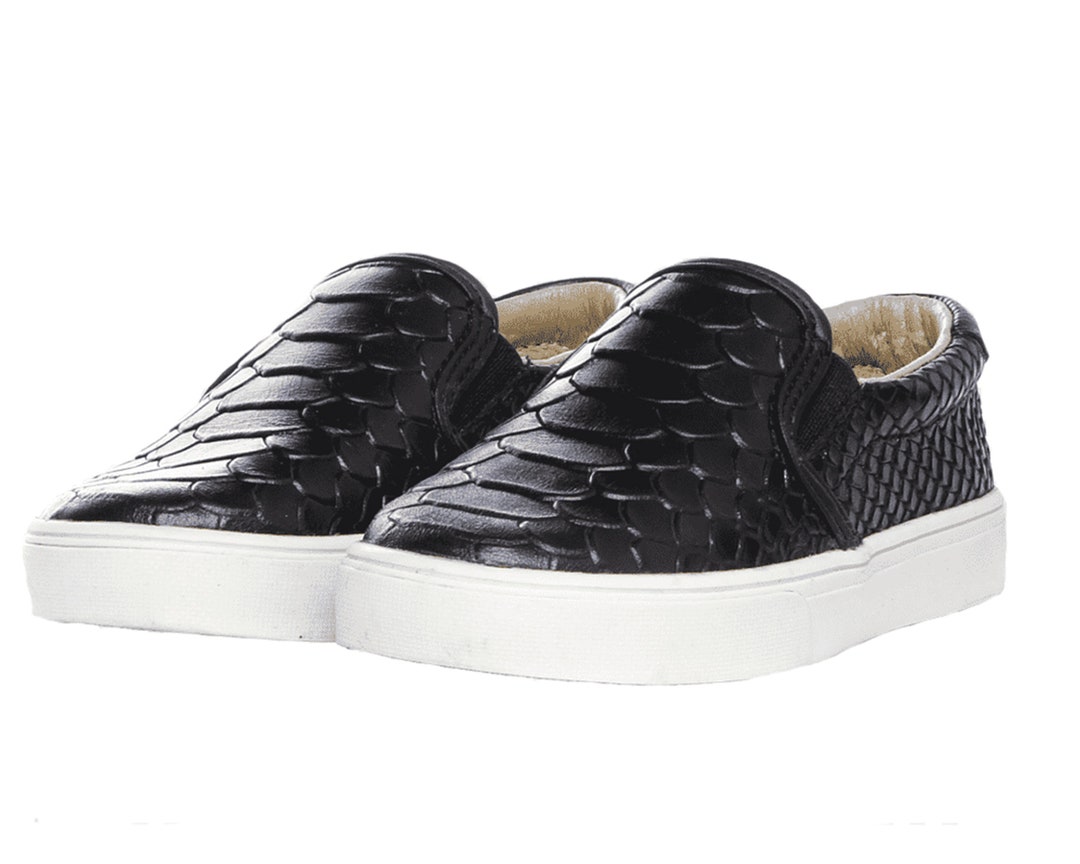 Snakeskin Slip On Sneakers