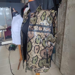 Genuine Python Snakeskin Motorcycle Leather Vest 8