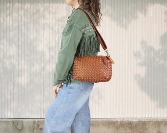Casual Handwoven Crossbody Leather Bag