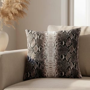 Genuine Python Snakeskin Sofa Cushion Covers: Exotic Leather Throw Pillow Living Room Decor