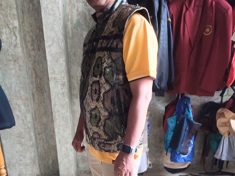 Genuine Python Snakeskin Motorcycle Leather Vest 4