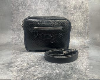 Python Snakeskin Zipper Pouches for Men