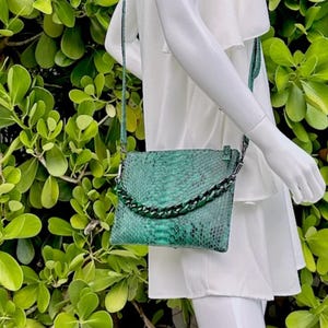 Simple Snakeskin Crossbody Purse Gift for Her