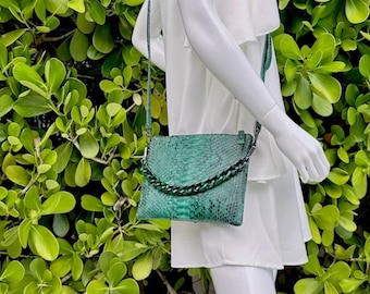 Simple Snakeskin Crossbody Purse Gift for Her