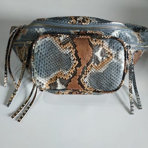Echte Python Schlangenhaut Unisex Gürteltasche, Reisen Hüfttasche