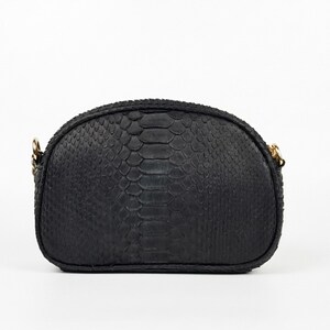Genuine Python Snakeskin Shoulder Bag for Women: Black, Brown, White, Pink Exotic Purse