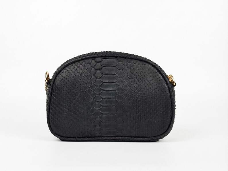 Genuine Python Snakeskin Shoulder Bag for Women: Black, Brown, White, Pink Exotic Purse
