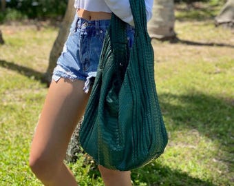 Genuine Python Snakeskin Leather Soft Leather Hobo Bag