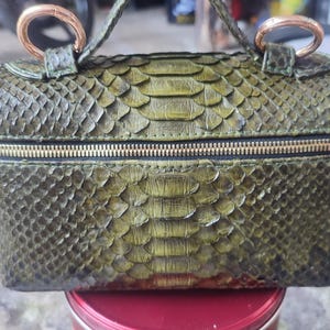 Green Snake Skin Purse Crossbody Leather Strap