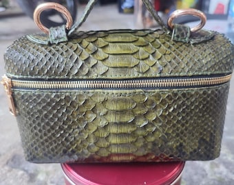 Green Snake Skin Purse Crossbody Leather Strap