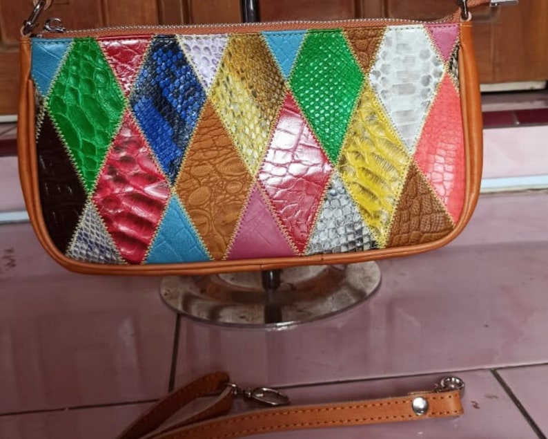 Python Snakeskin Textured Shoulder Bag Pattern