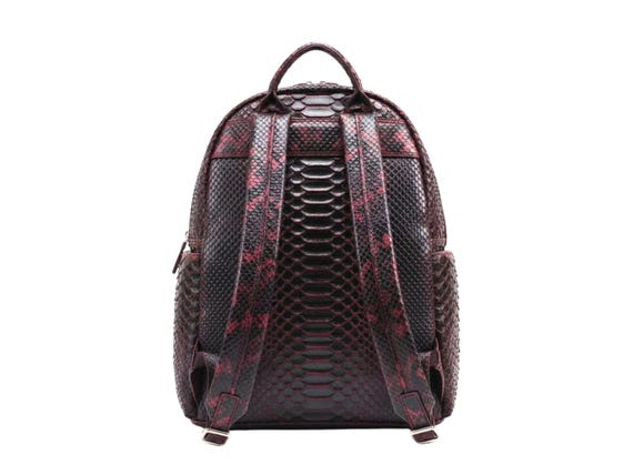 Luxury Genuine Python Snakeskin Backpack: Handmade Real Leather