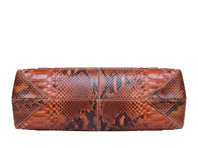 Luxury Genuine Python Leather Tote Bag: Handmade Exotic Handbag With ...