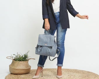 Snakeskin Fashion Leather Backpack - Stylish & Functional