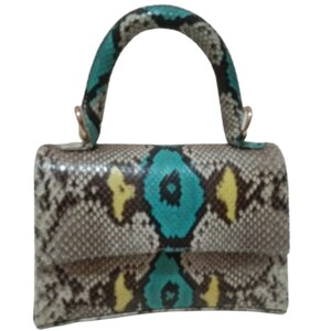 Top Handle Women Handbag, Genuine Python Snakeskin Purse, Chain Strap ...