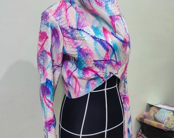 Cropped Bolero Shrug Jacket Tie Dye Color