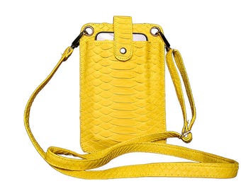 Snakeskin Crossbody Phone Case with Strap