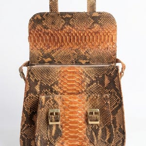 Genuine Python Snakeskin Messenger Bag: Luxury Exotic Leather Crossbody Satchel