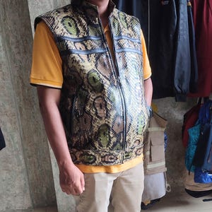 Genuine Python Snakeskin Motorcycle Leather Vest 1