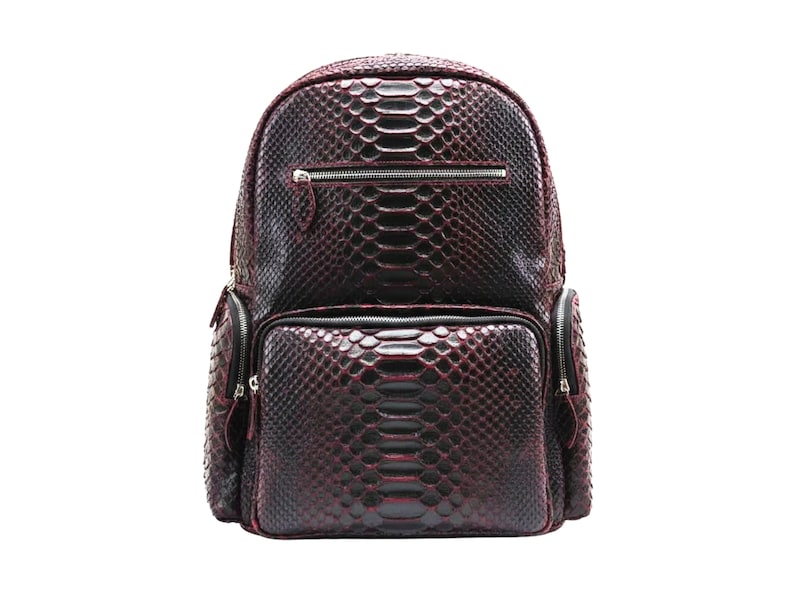 Luxury Genuine Python Snakeskin Backpack: Handmade Real Leather Bag for ...