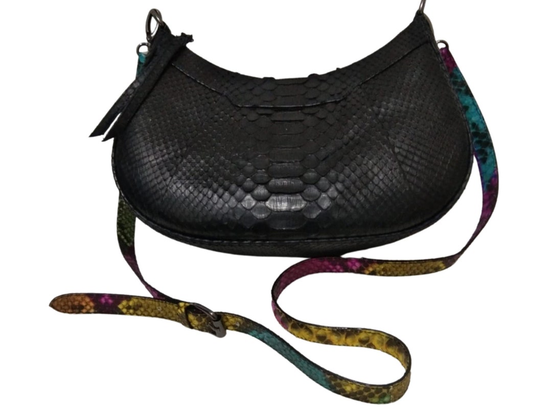 90s Snakeskin Leather Crossbody Bag - Etsy