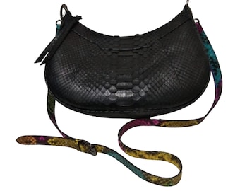 Small Snakeskin Leather Crossbody Purse