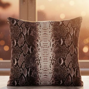 Genuine Python Snakeskin Sofa Cushion Covers: Exotic Leather Throw Pillow Living Room Decor