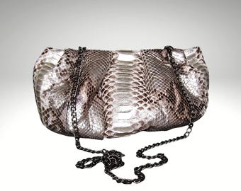 Fashionable Snakeskin Dumpling Bag Crossbody Chain Strap