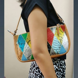 Python Snakeskin Textured Shoulder Bag Pattern