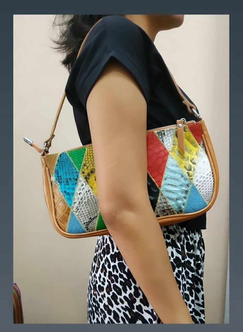 Python Snakeskin Textured Shoulder Bag Pattern