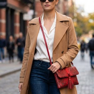 Genuine Python Snakeskin Leather Shoulder Bag: Handmade Designer Purse