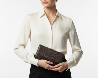 Luxury Genuine Python Snakeskin Wallet for Women: Exotic Skin Purse Gift