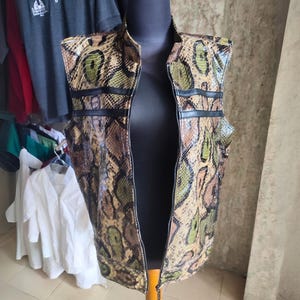 Genuine Python Snakeskin Motorcycle Leather Vest 7