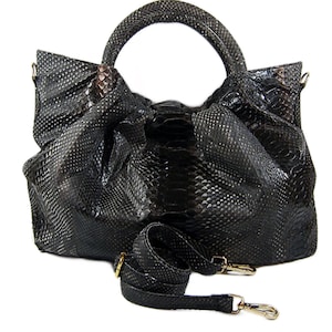 Umhängetasche Hobo Bag aus echtem Python Schlangenleder