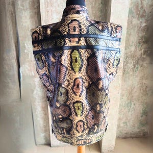 Genuine Python Snakeskin Motorcycle Leather Vest 6