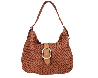 Fancy Handwoven Leather Bag Shoulder Strap with Buckle Closure