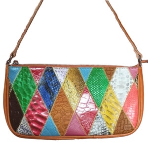 Python Snakeskin Textured Shoulder Bag Pattern