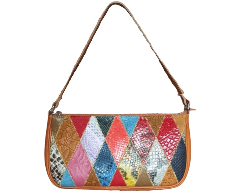 Python Snakeskin Textured Shoulder Bag Pattern