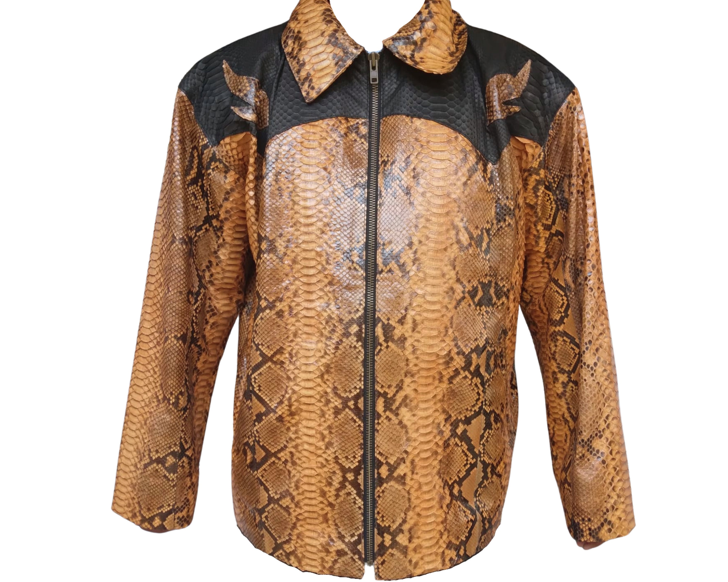 Python Snakeskin Cowboy Leather Jacket 