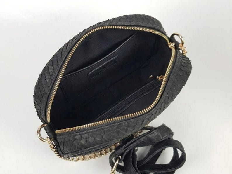 Genuine Python Snakeskin Shoulder Bag for Women: Black, Brown, White, Pink Exotic Purse