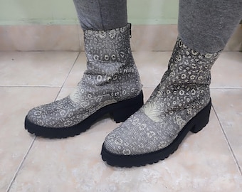 Genuine Lizard Skin Leather Boots For Women