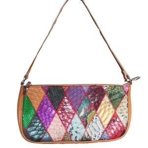 Python Snakeskin Textured Shoulder Bag Pattern