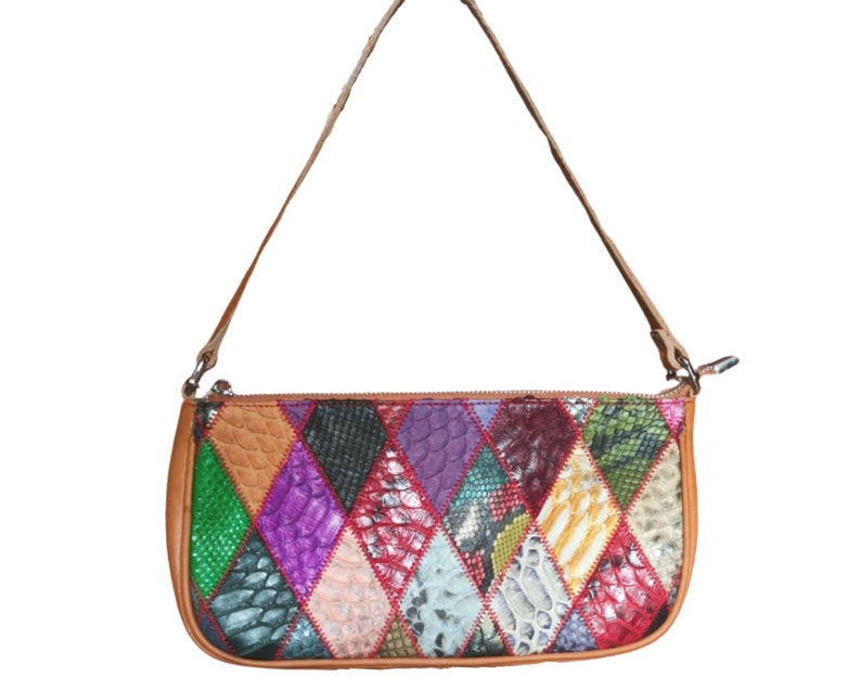 Python Snakeskin Textured Shoulder Bag Pattern