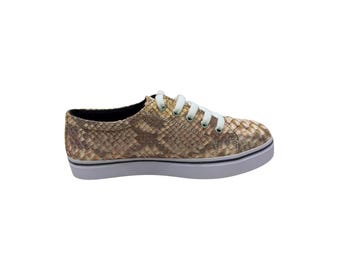 Fashion Snakeskin Low Top Sneakers Shoes