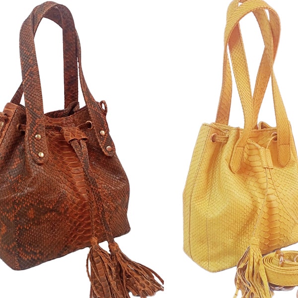 Fuchsia Snakeskin Bag