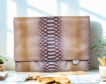 Genuine Snakeskin Flap Crossbody Purse Bags Gold Chain Strap